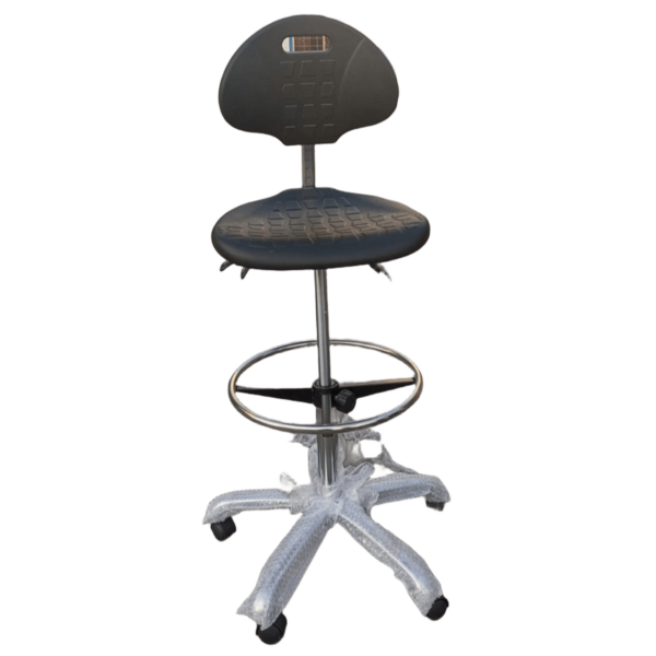 Laboratory Chair with Footrest – Adjustable, Swinging, Black